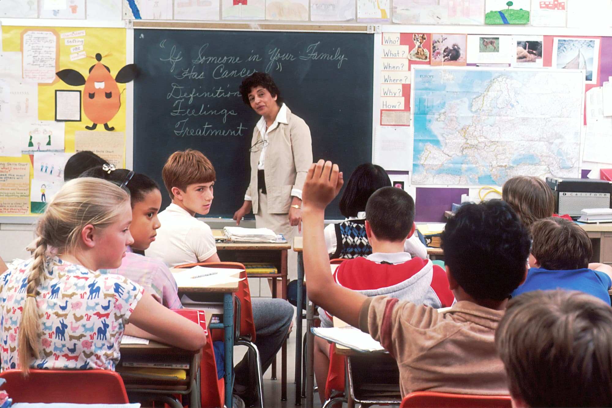 A teacher and her class